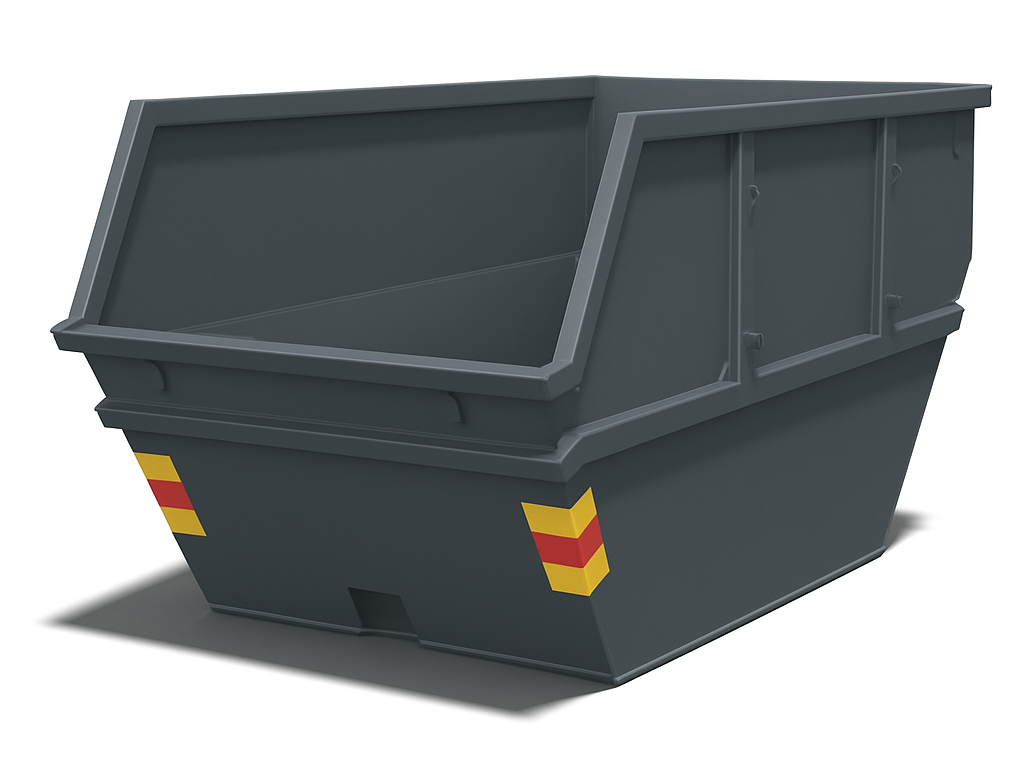 Öppen container 10 m3 för blandat avfall vid renovering och rensning