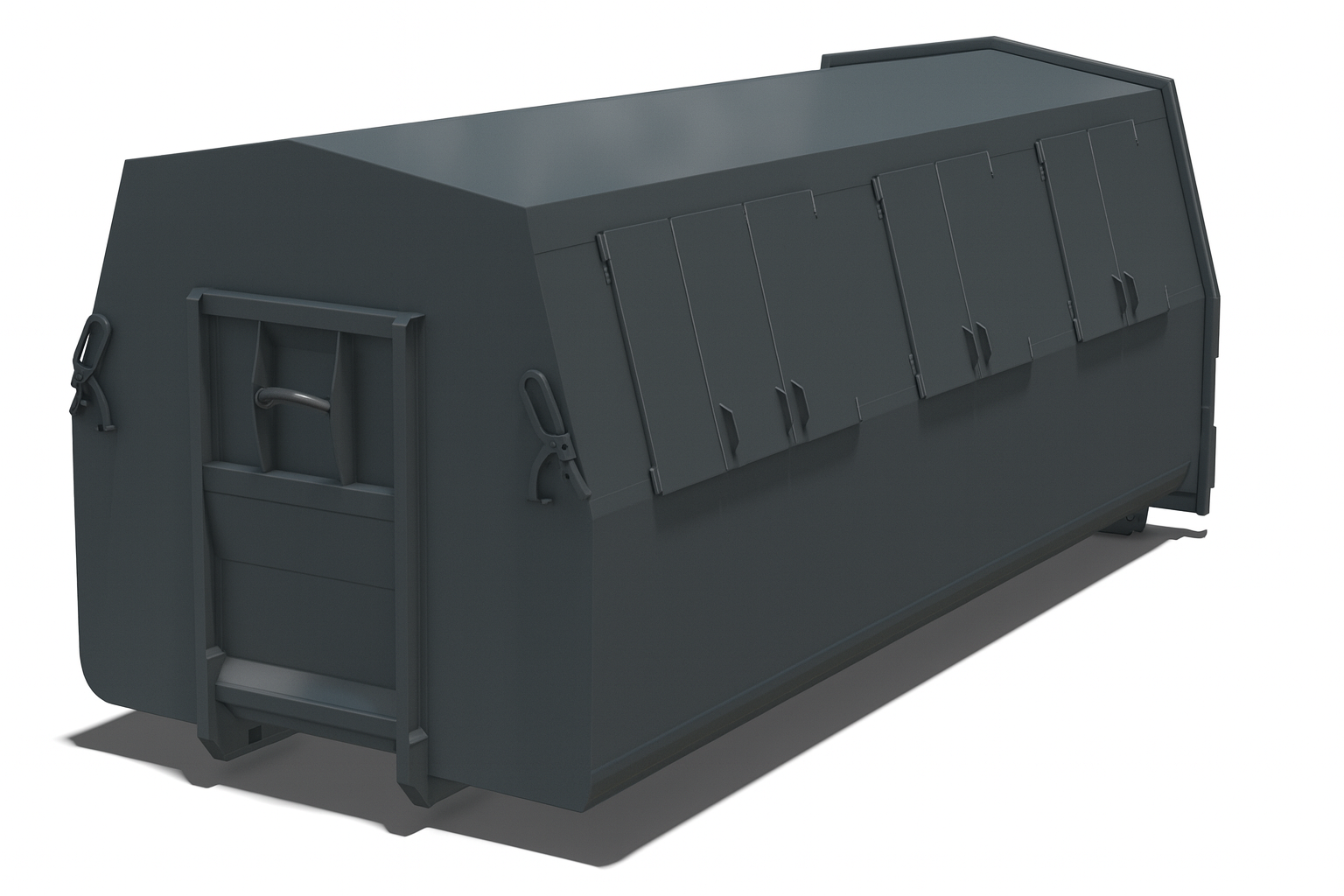 Täckt container 25 m3 för blandat avfall vid byggprojekt och renovering